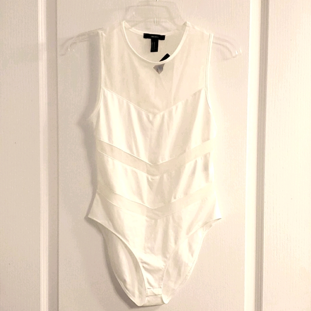 Forever21 Off White Body Suit M NWT